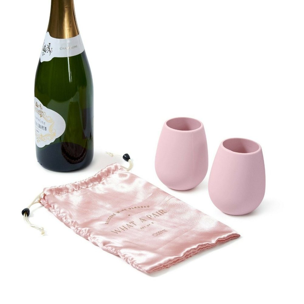 Silicone Wine Glasses Set of Two Pink